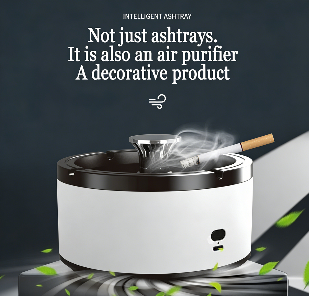 Electric ashtray with COMPLETE suction for air purification