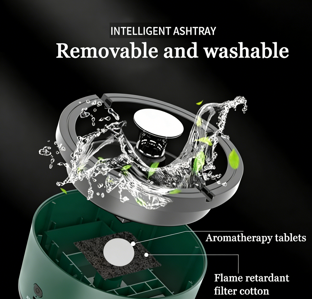 Electric ashtray with COMPLETE suction for air purification
