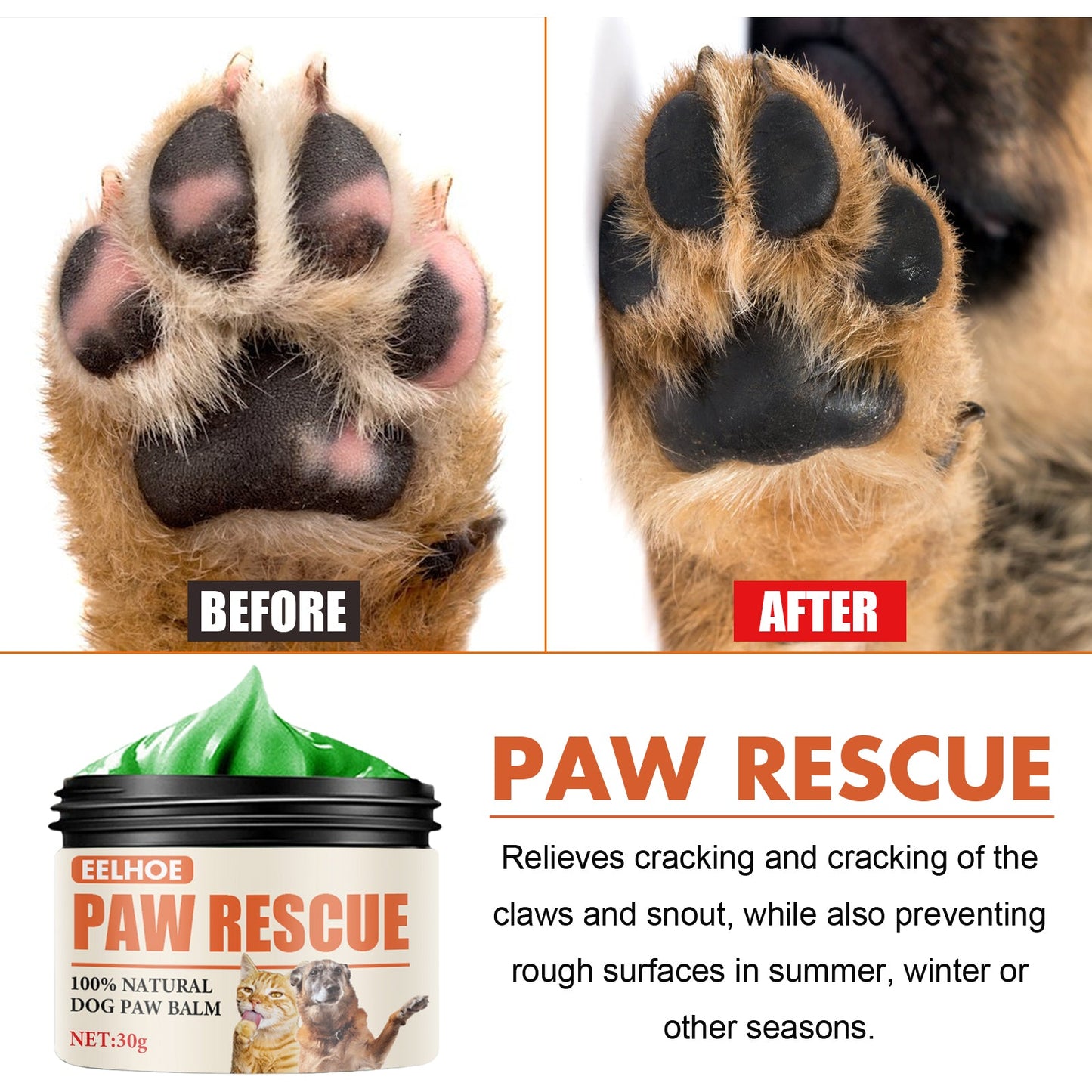 Pet Paw Balm For Cats And Dogs Foot Pad Protective Oil Soothes And Moisturizes And Cures Dry And Cracked Feet