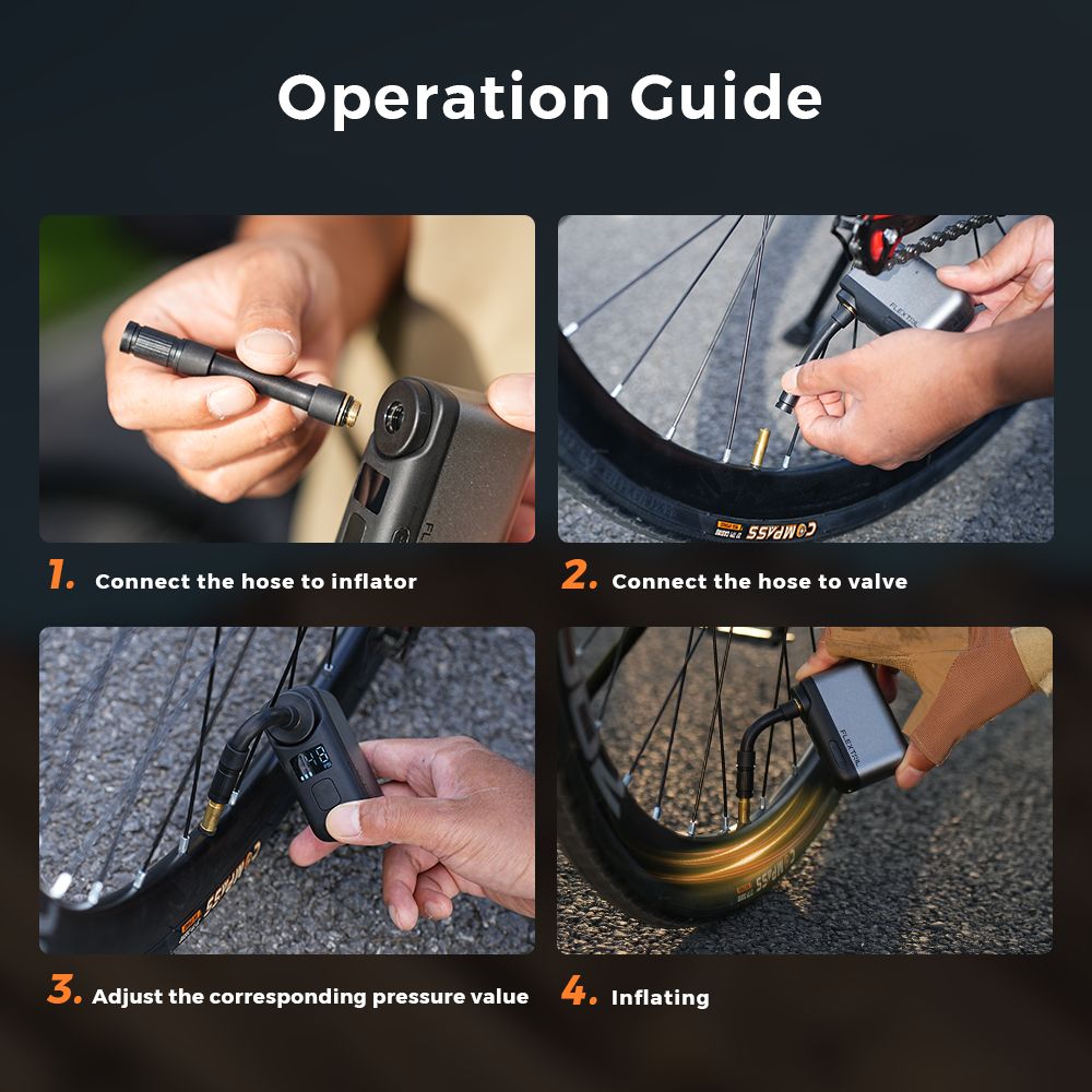 TINY BIKE PUMP PRO-120 PSI High Pressure and LED Display Electric Bike Pump