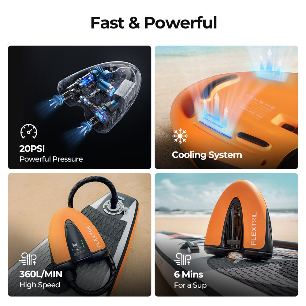 EVO SUP PUMP - 20PSI Cordless Rechargeable Air Pump for SUP & KITE