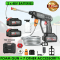 Portable Pressure Washer Set + 2 48V Batteries + Complete Accessories